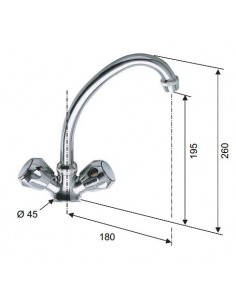 MONOFORO PER LAVELLO CON MANOPOLE 2