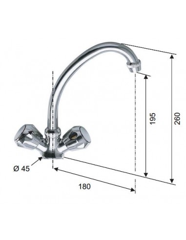 MONOFORO PER LAVELLO CON MANOPOLE