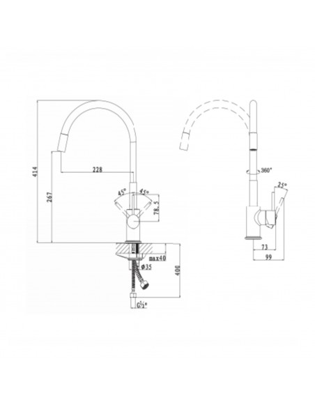 MISCELATORE LAVELLO CANNA ARCO SNODATA CROMATA