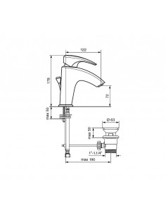 MISCELATORE LAVABO CROMO KALI' 2