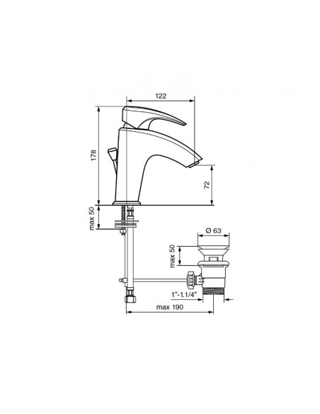 MISCELATORE LAVABO CROMO KALI'