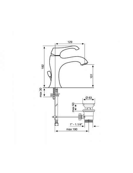 MISCELATORE LAVABO CROMO ARES