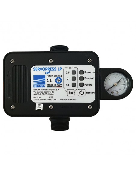 LOGICPRESS SET REGOLABILE NERO C/MANOMETRO