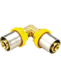 GOMITO DOPPIO 16X16 X TUBO MULTIST. Ø 16 GIALLO PER GAS