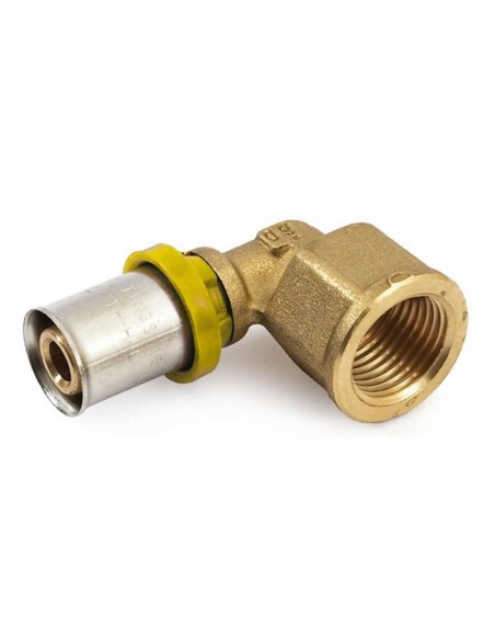 GOMITO 26X3/4 F X TUBO MULTIST. Ø 26 GIALLO PER GAS