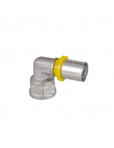 GOMITO 20X1/2 F X TUBO MULTIST. Ø 20 GIALLO PER GAS