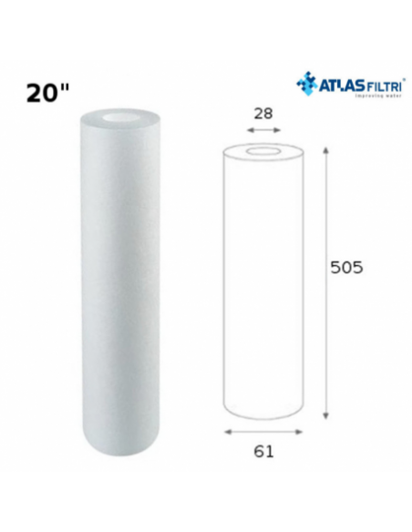 FILTRO IN MICROFIBRE DI POLIPROPILENE 20" 5 MICRON
