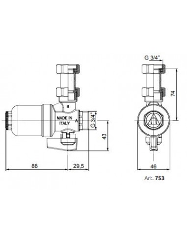 DEFANGATORE SOTTOCALDAIA MAGNETICO ICMA 753 Ø 3/4