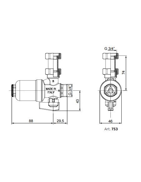 DEFANGATORE SOTTOCALDAIA MAGNETICO ICMA 753 Ø 3/4