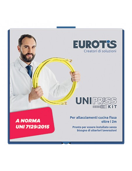 TUBO EUROTIS MT 4,00 OMOLOGATO PER GAS C/KIT FISSAGGIO