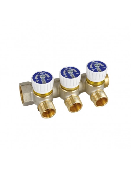 COLLETTORE VALVOLA INCLINATA 3/4X 3 ATT. VAL.BLU/ROSSA