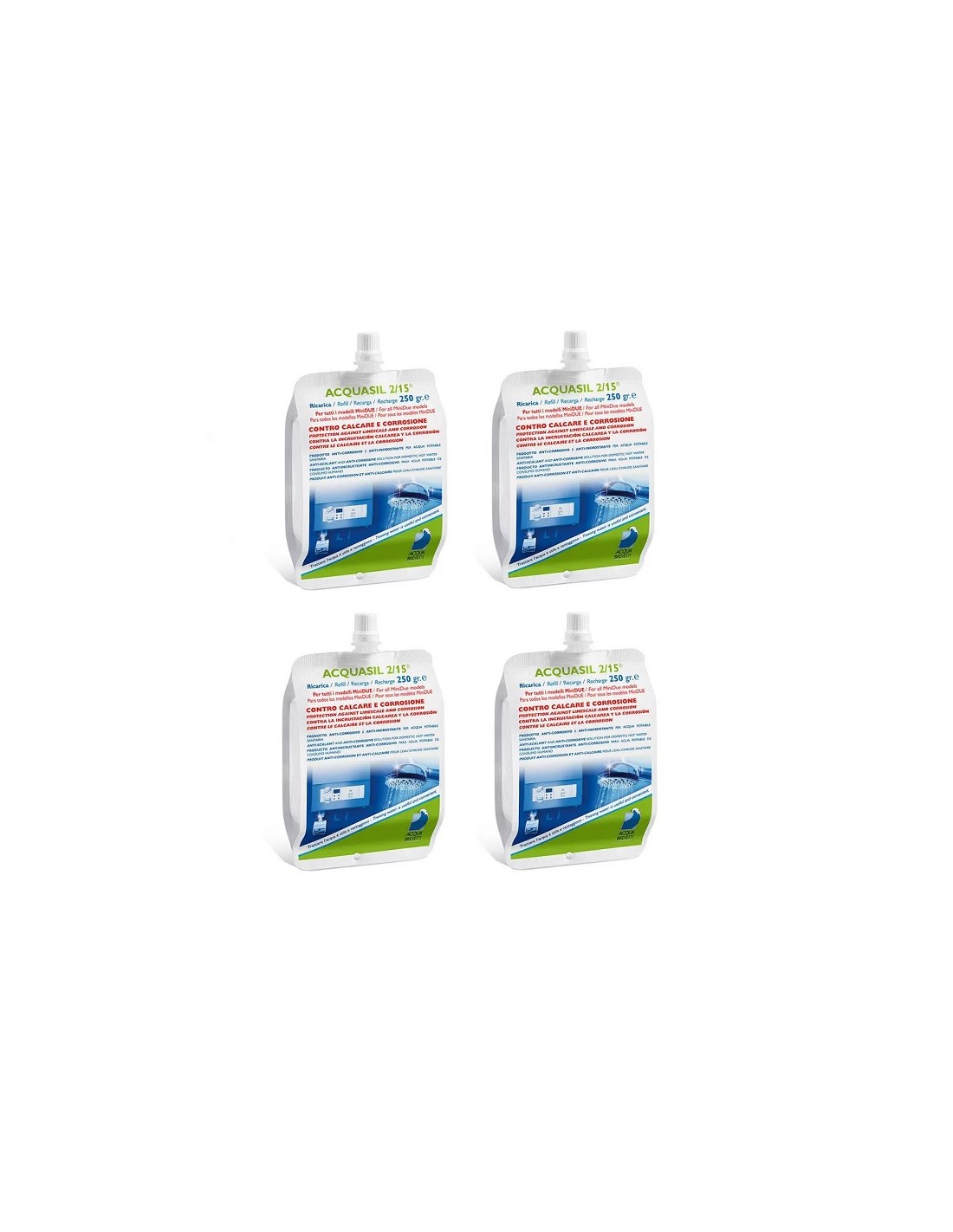 Recharges Anticalcaires Acquasil 2/15 - Lot De 4, 250 G Chacune, Pour Pompes à Eau Potable MiniDUE