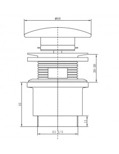 PILETTA CLICK CLACK C/TROPPO PIENO E TAPPO IN CERAMICA 2