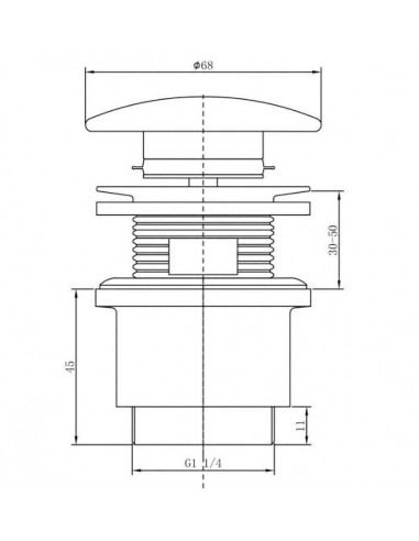 PILETTA CLICK CLACK C/TROPPO PIENO E TAPPO IN CERAMICA