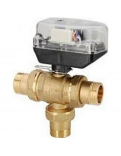 VALVOLA DI ZONA A SFERA C/BY PASS A 3 VIE MOTORIZZATA 220 Ø 3/4