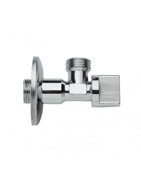 RUBINETTO A SFERA C/GUARNIZIONE PTFE E ROSETTA Ø 1/2X3/8