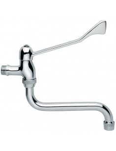 RUBINETTO A MURO A SNODO C/MANIGLIA SANITARIA